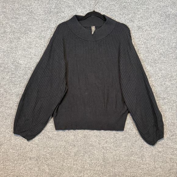 Rhone Sweater Womens Large Black Balloon Sleeve Oversized Bohemian Pullover - Picture 2 of 7